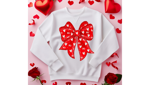 HEART PRINT BOW