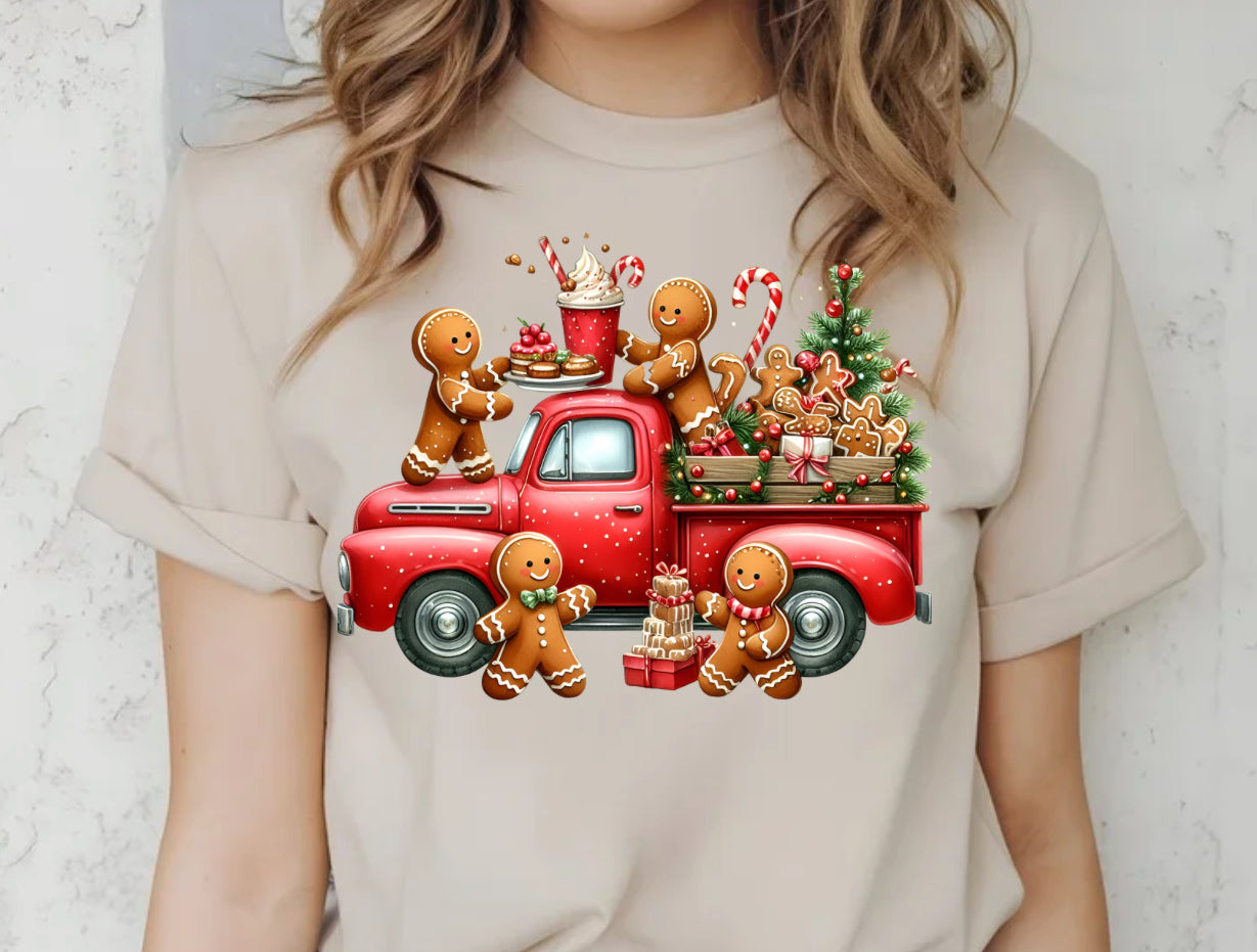 GINGERBREAD CANDY CANE TRUCK