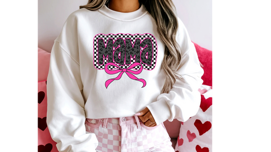 PINK CHECKERED MAMA BOW