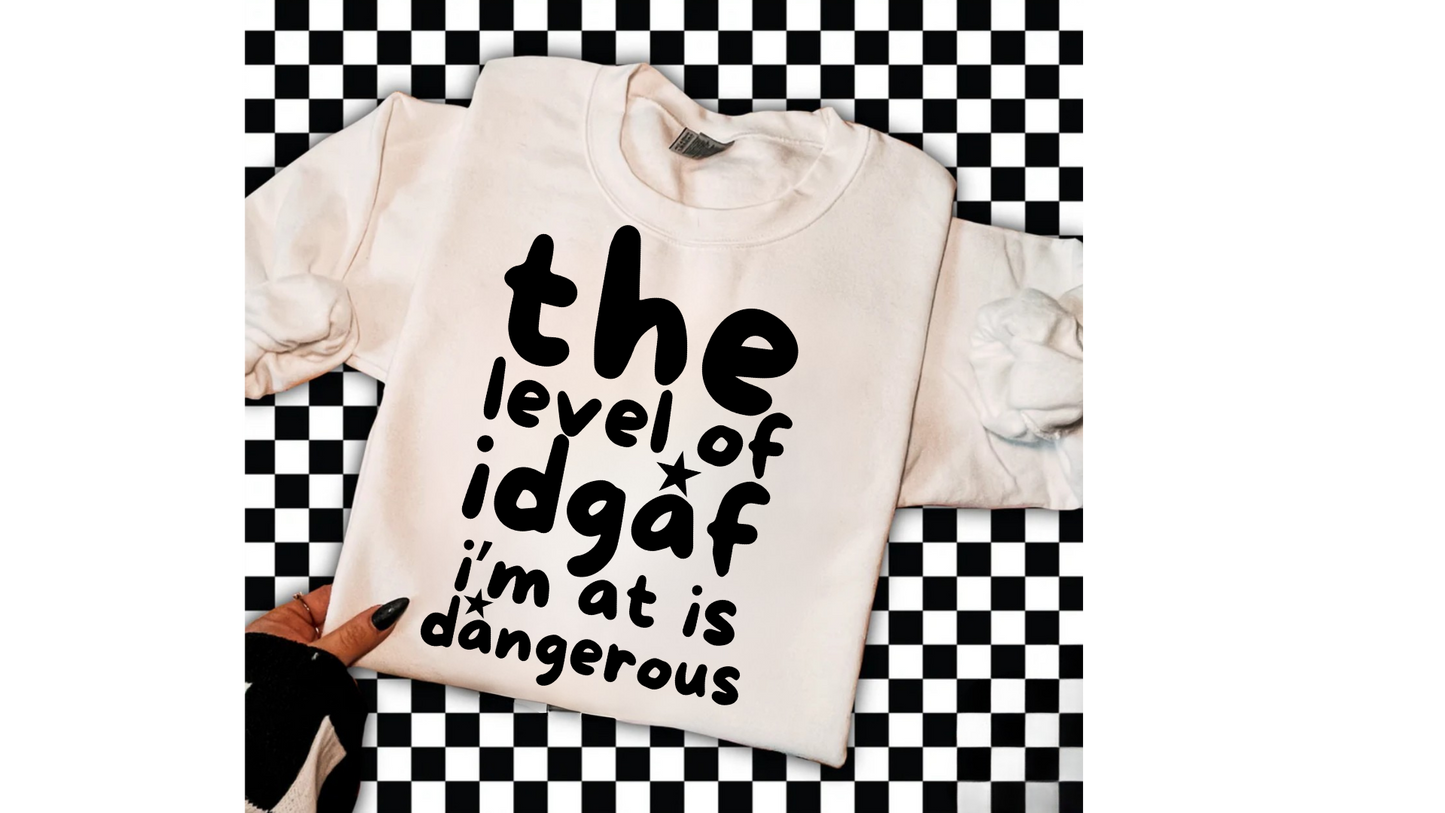LEVEL OF IDGAF IS DANGEROUS