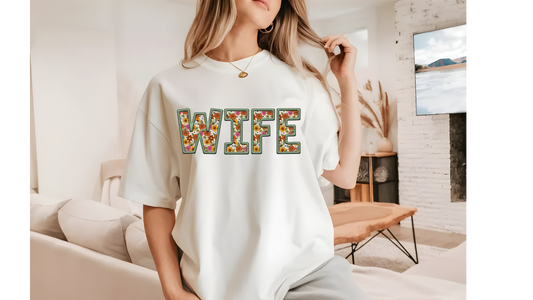 WIFE FAUX EMBROIDERY