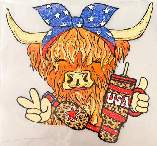 Patriotic boujee cow