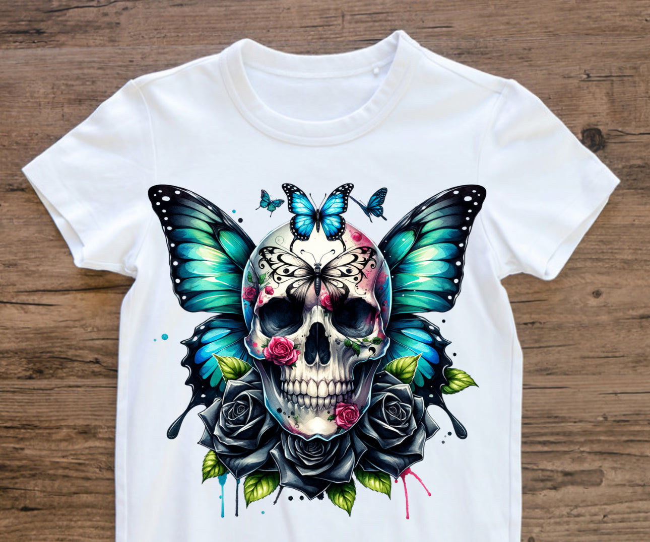 FLORAL BUTTERFLY SKULL