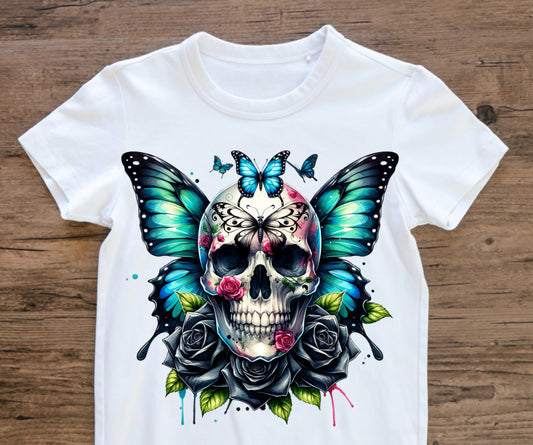 FLORAL BUTTERFLY SKULL