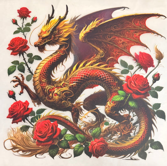 Red gold dragon
