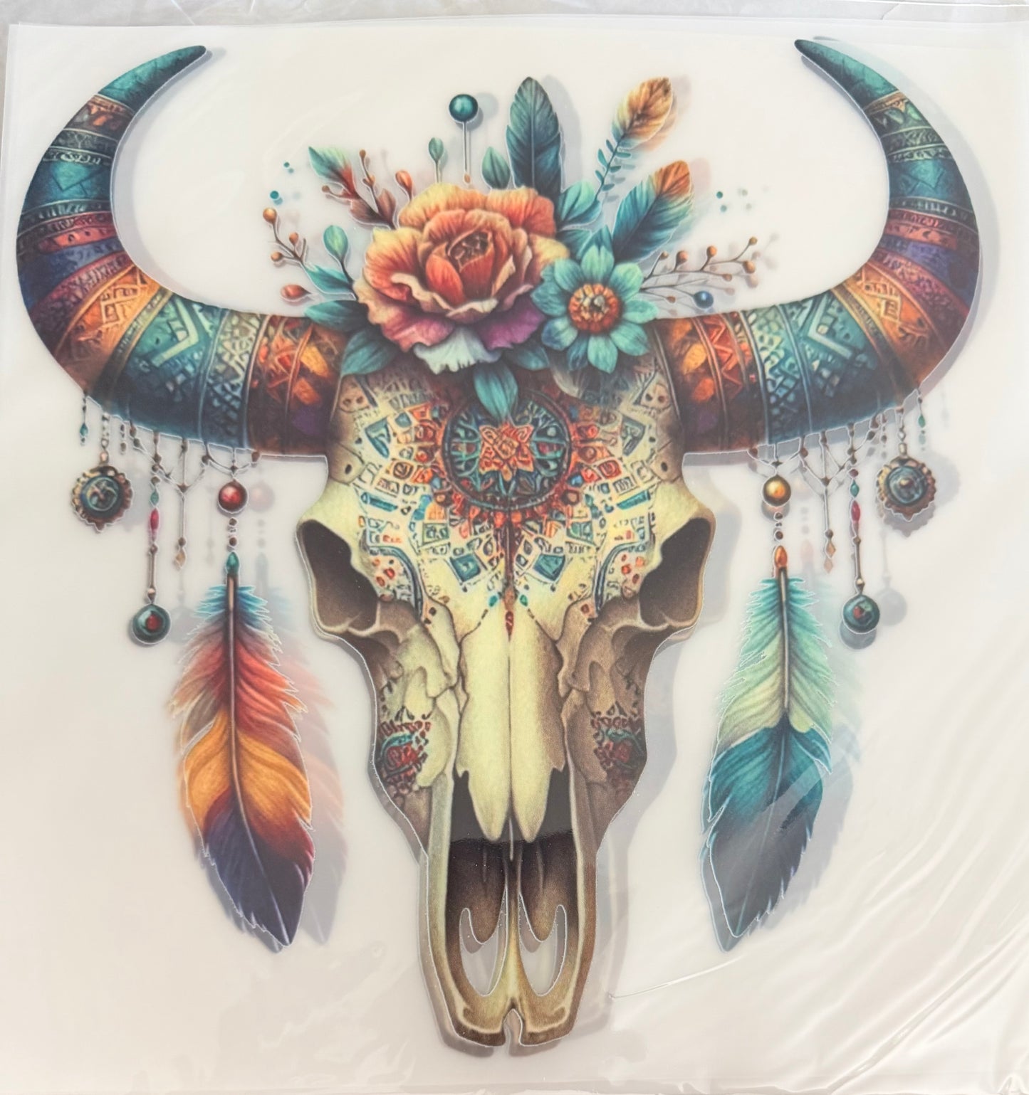 Feather bull skull