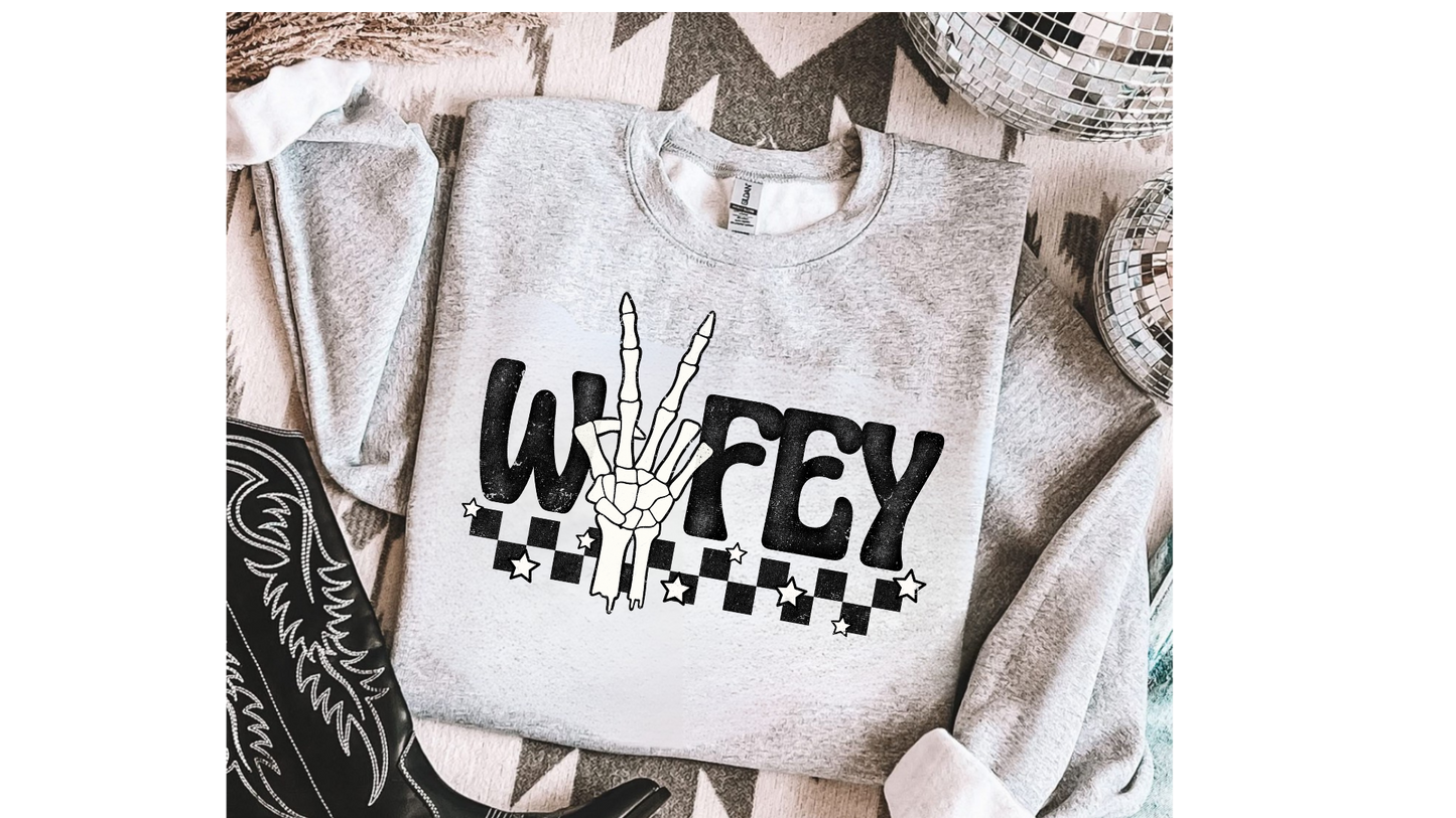CHECKERED SKELLY HAND WIFEY