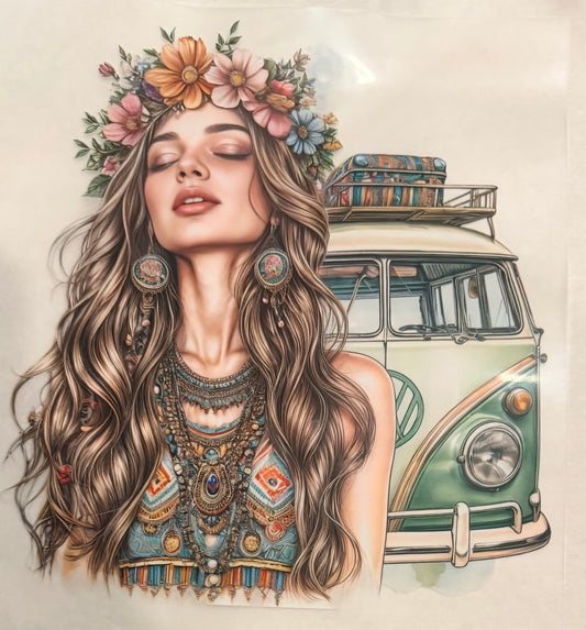 Hippie van girl