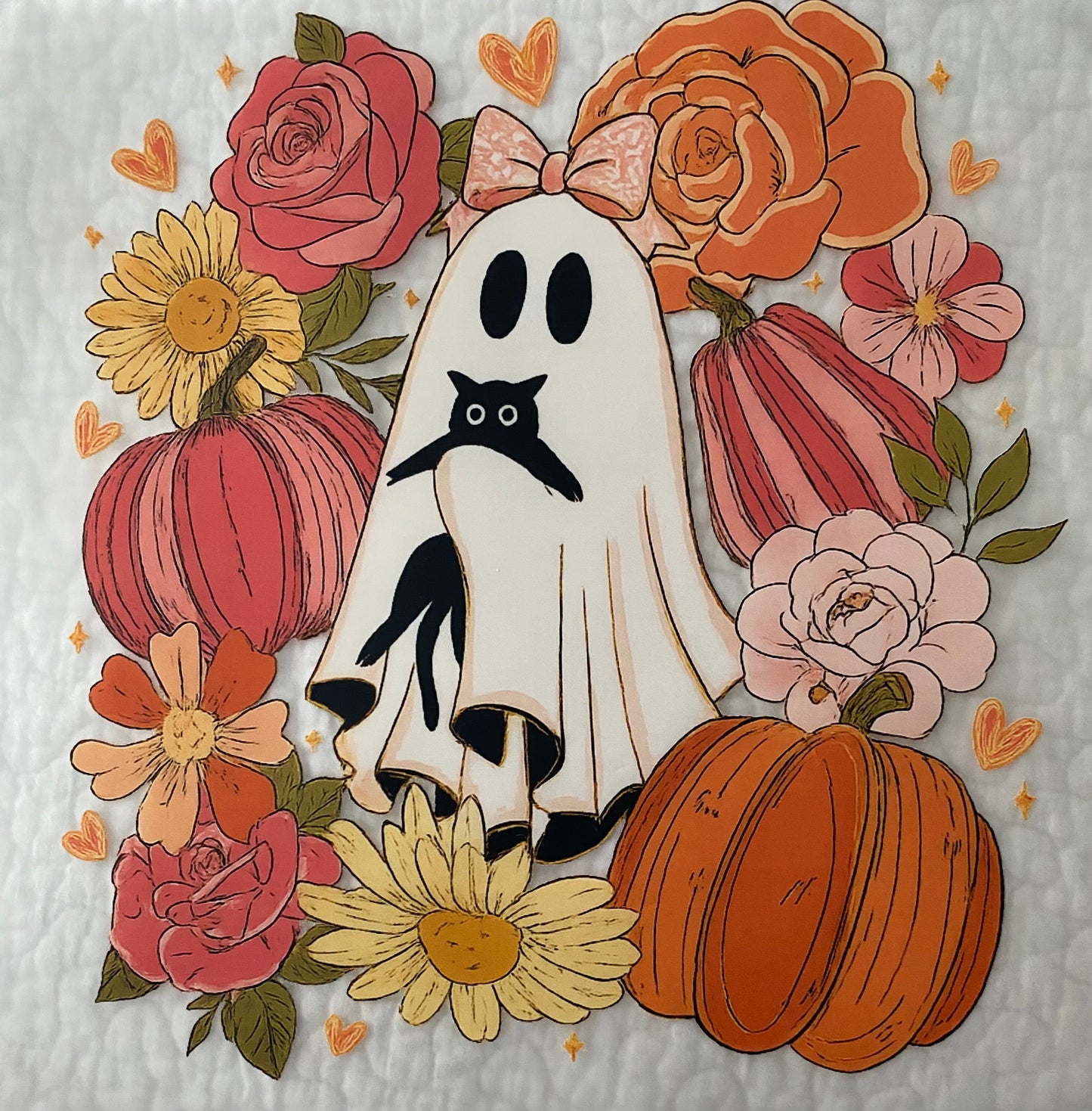 Floral ghost with cat