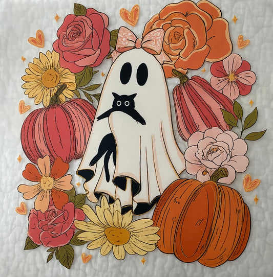 Floral ghost with cat