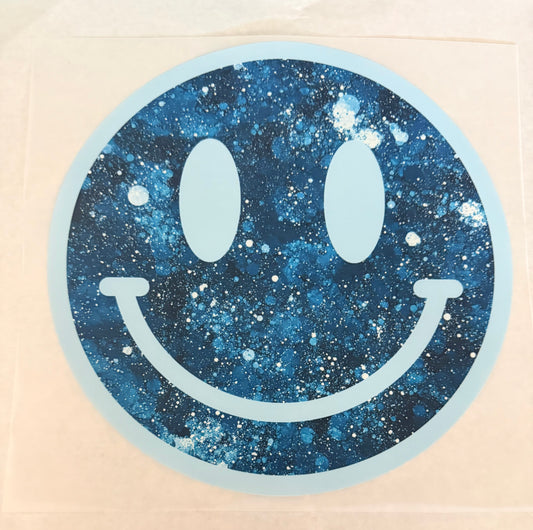 Blue glitter smiley