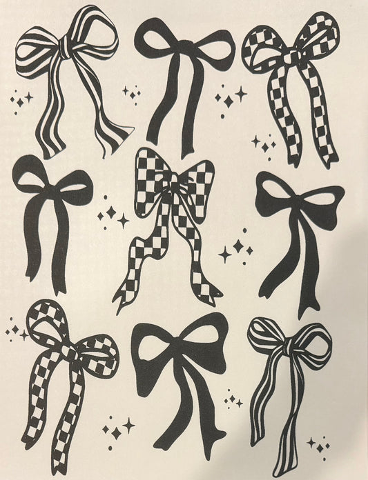 Checkered bow collage