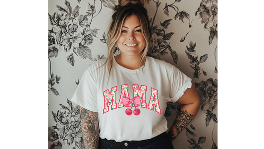 FLORAL MAMA CHERRY BOW