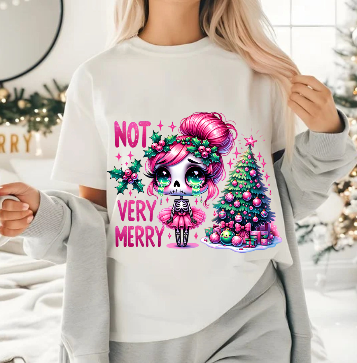 NOT VERY MERRY CHRISTMAS SKELETON