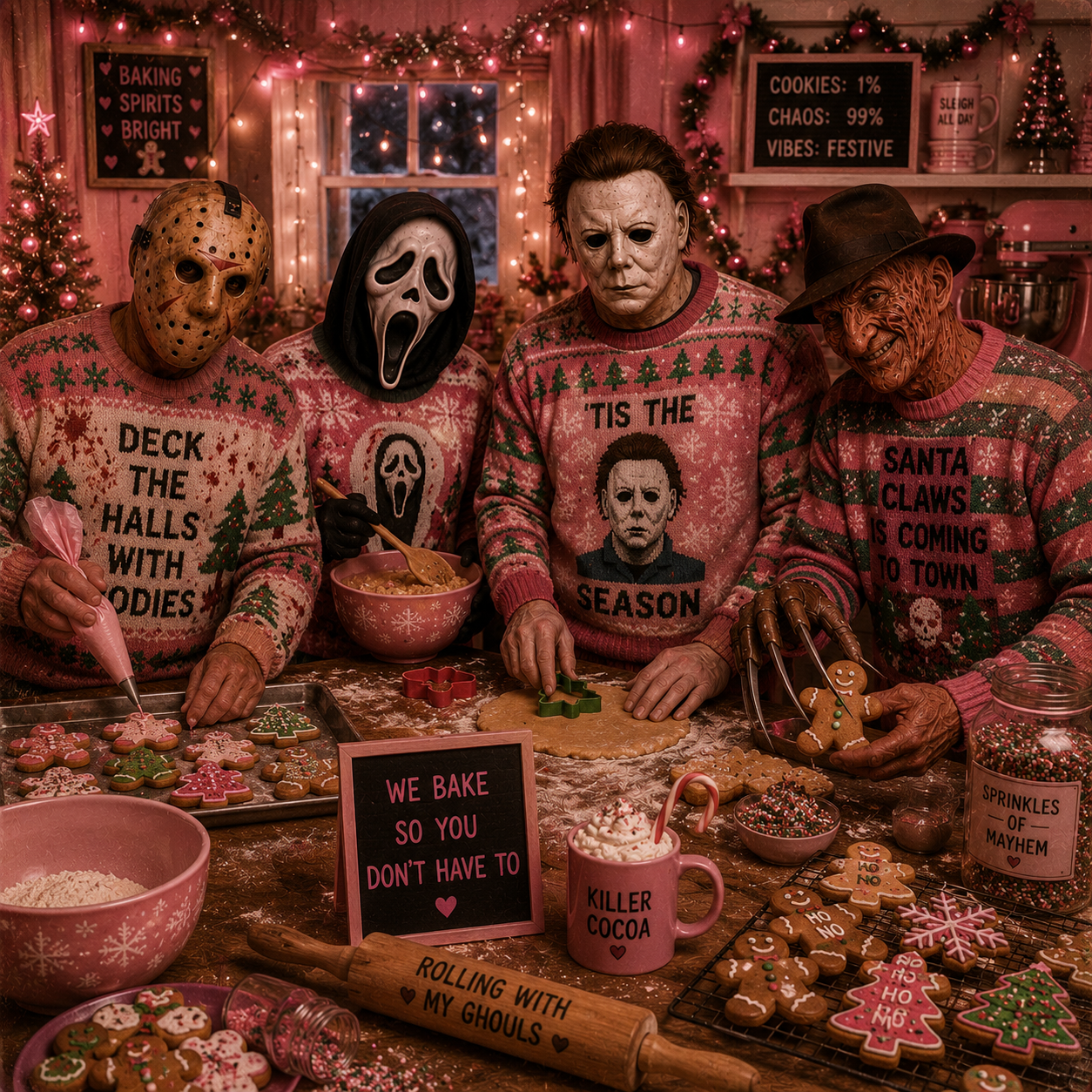 Cookie pink spooky guys