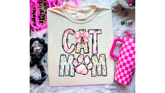 FLORAL CAT MOM BOW