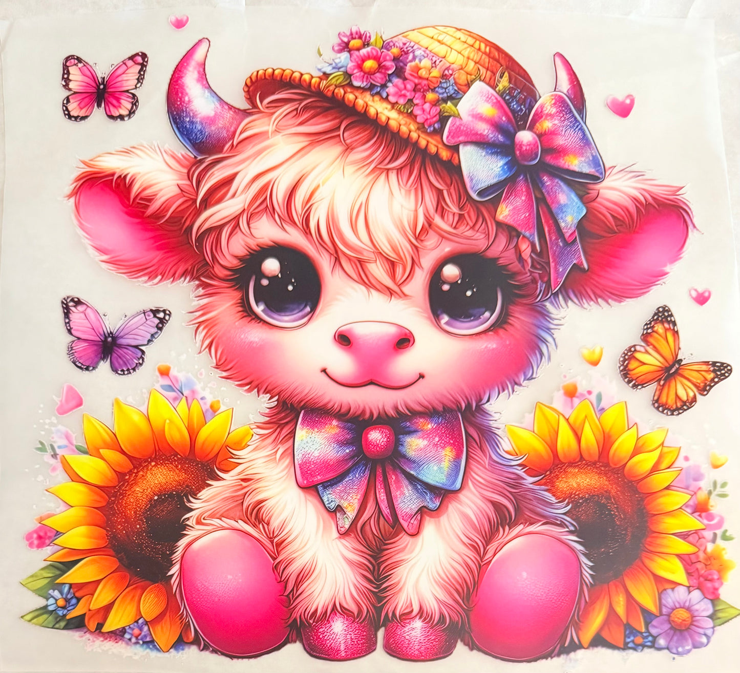 Sunflower hat cow