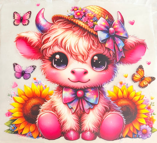 Sunflower hat cow