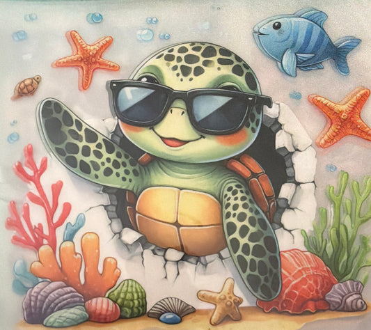 Turtle under sea