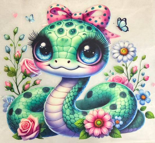 Cute green snake