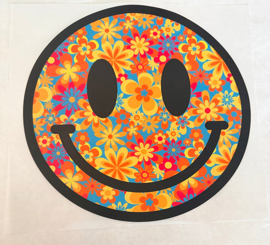 70s floral smiley