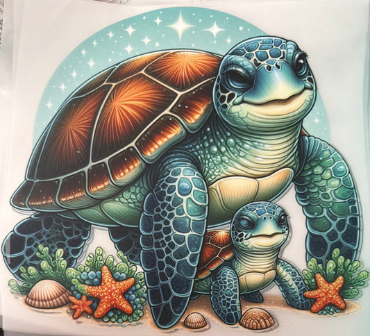 Mama baby turtle