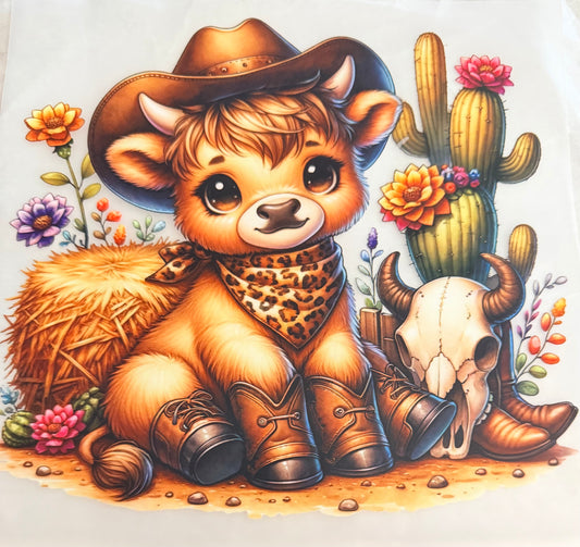 Leopard cowgirl cow