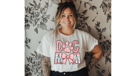 DOG MOM FLORAL BOW