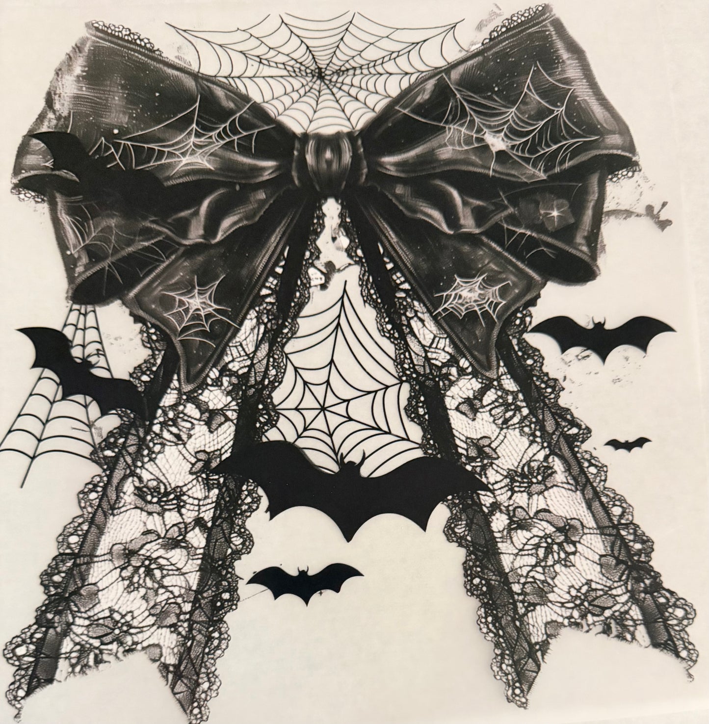 Black lace bow