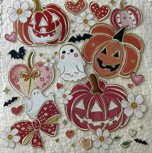 Floral pumpkin ghosts
