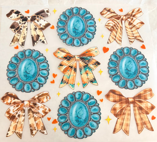 Turquoise bow coquette