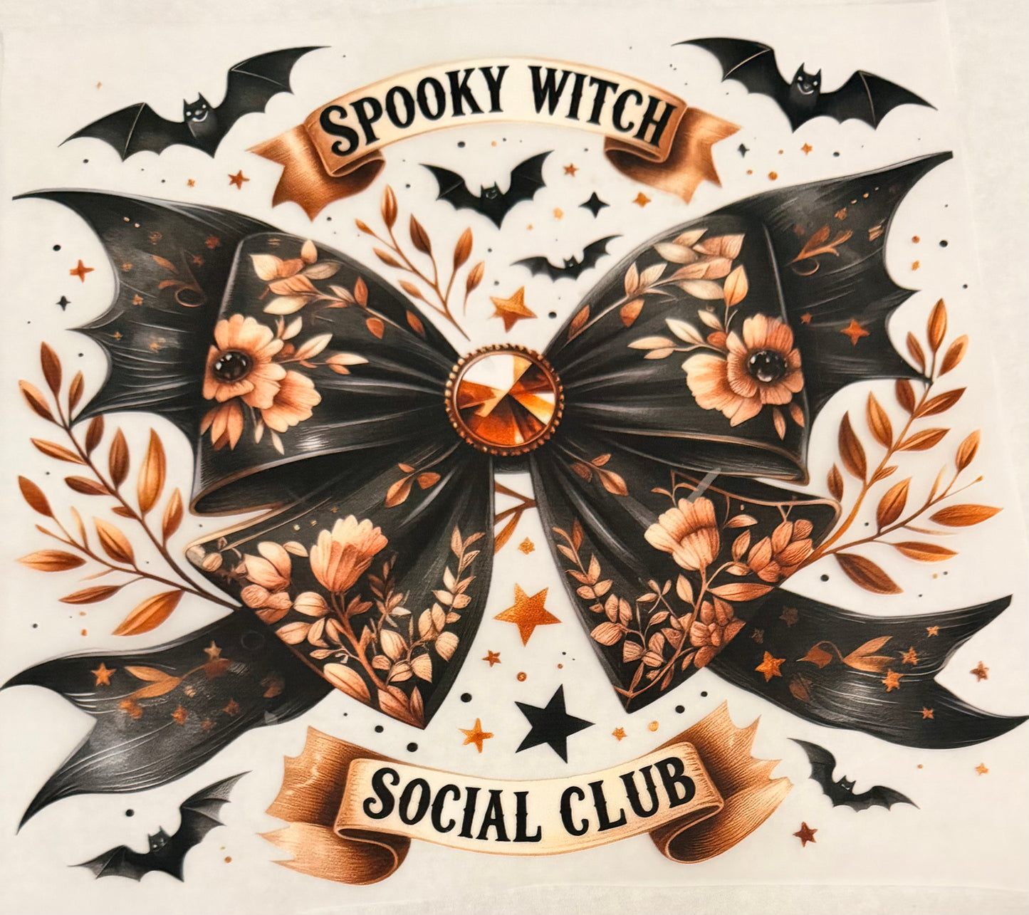 Spooky witch bat bow
