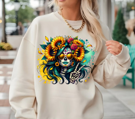 SUNFLOWER SUGAR SKULL SKELLY