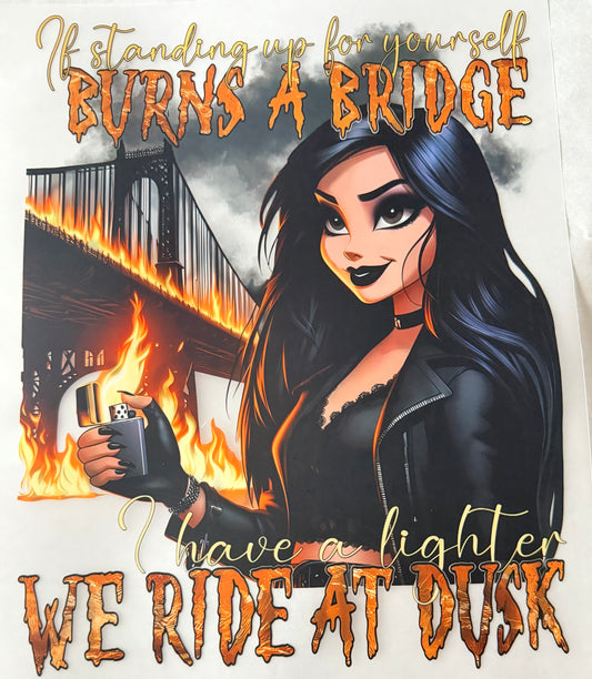 We ride at dusk