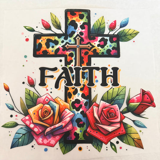 Floral faith cross