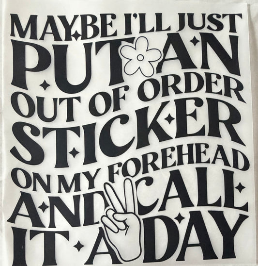 Put of order sticker