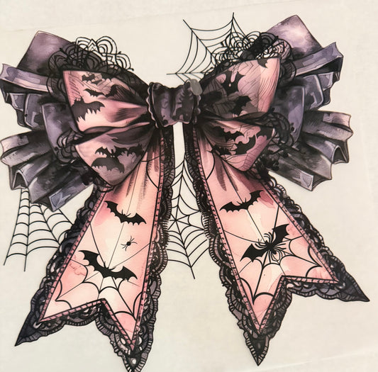 Creamy pink lace bow