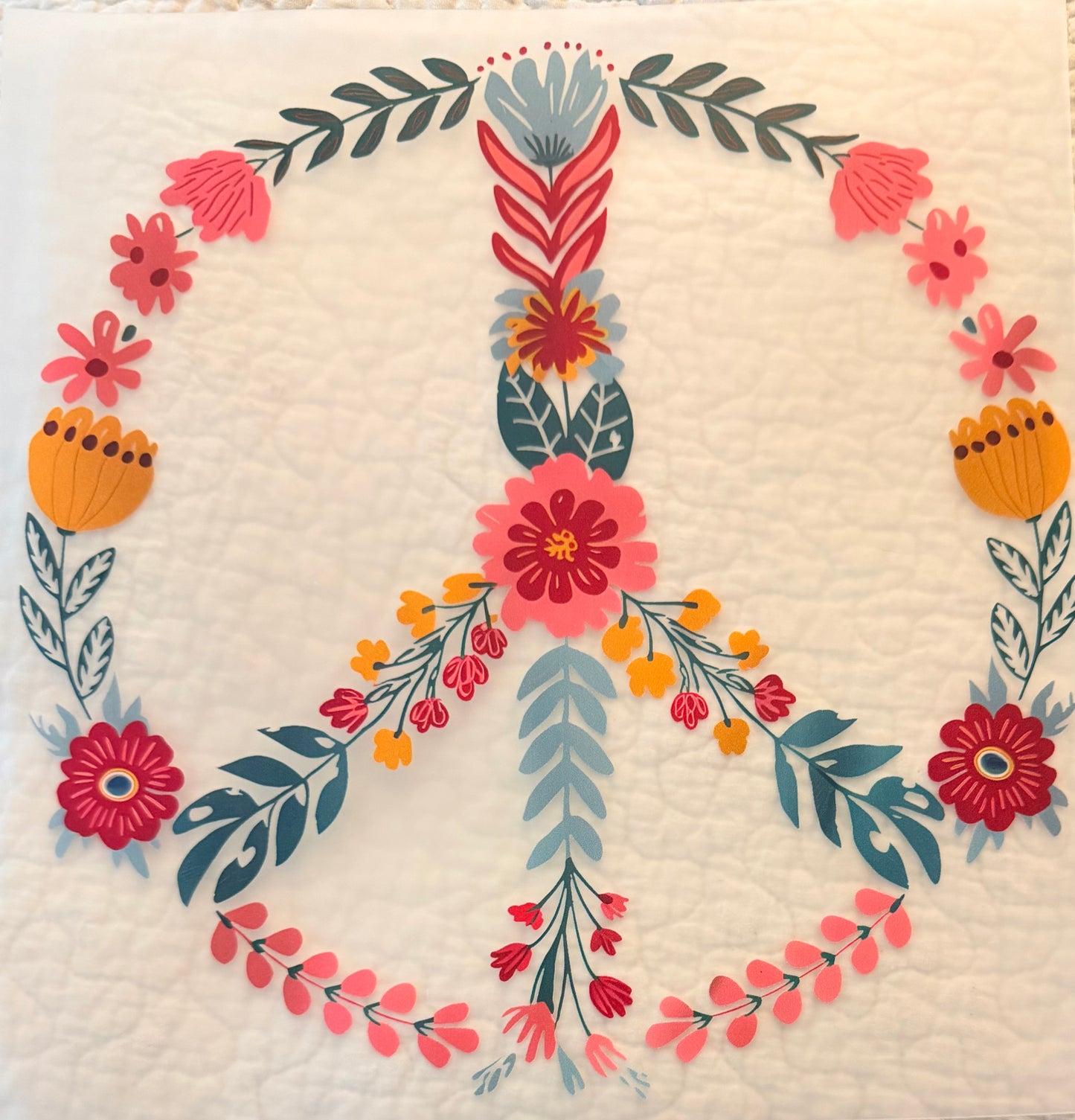Floral peace sign