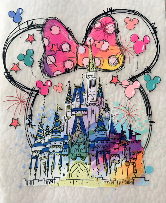 Colorful fireworks castle