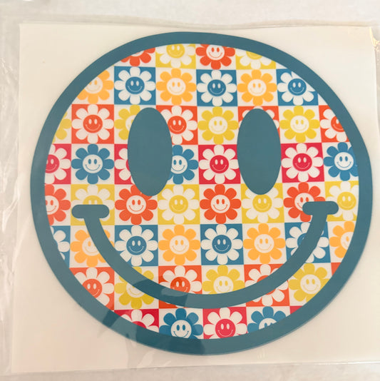 Retro floral smiley