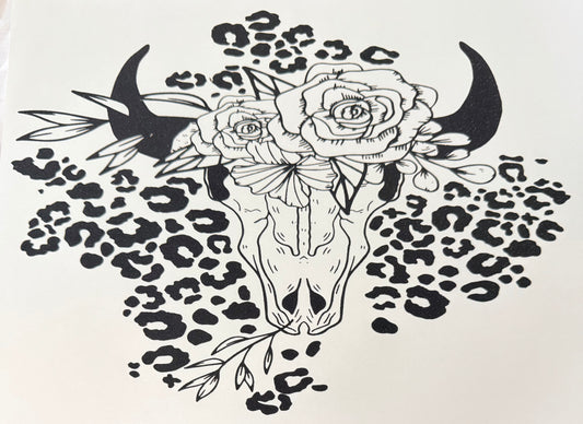 Leopard flower skull