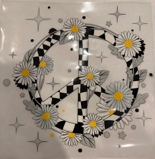 Checkered peace sign