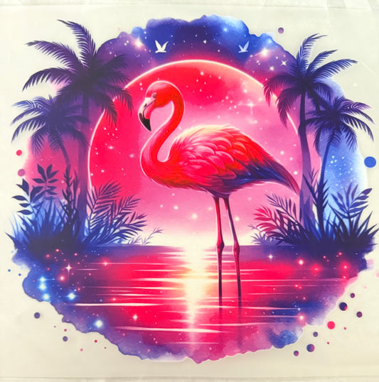 Sunset flamingo