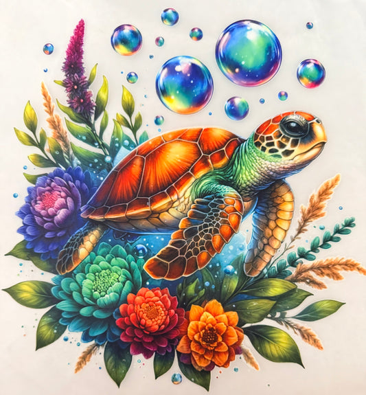 Floral sea turtle