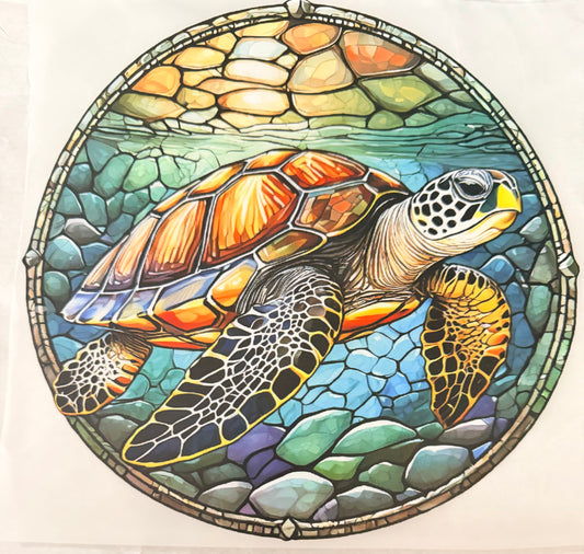 Stained glass turtle