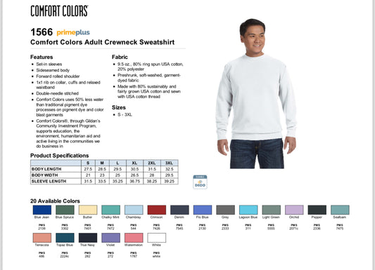 COMFORT COLORS CREWNECKS