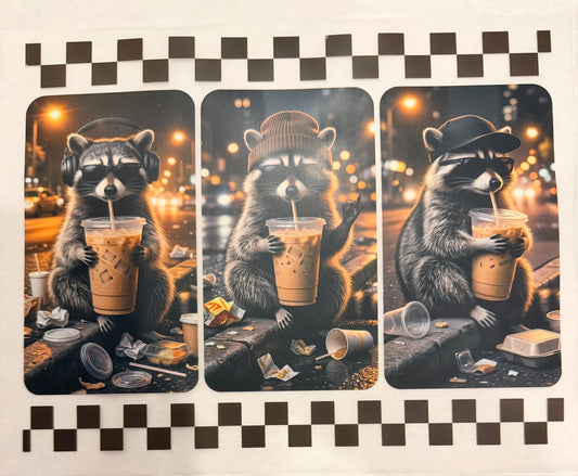 Edgy coffee raccoons
