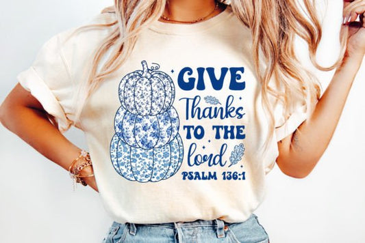 GIVE THANKS FLORAL PUMPKIN